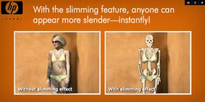 HP camera with slimming effects