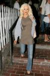 Christina Aguilera exposed her sexy bra in a see through shirt