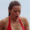 Erica Durance exposed her red bikini