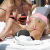 Eva Longoria exposed her pink bikini