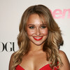 Hayden Panettiere exposed her cleavage in a red dress