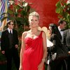 Heidi Klum exposed her cleavage in a red dress