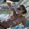 Jessica Alba exposed her brown bikini