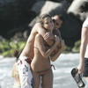 Jessica Alba exposed her striped bikini