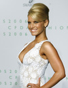 Jessica Simpson exposed her cleavage in a low cut dress