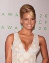 Jessica Simpson exposed her cleavage in a low cut dress