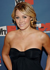 Lauren Conrad exposed her cleavage in a black dress