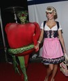 Lena Gercke exposed her cleavage in a sexy halloween costume