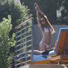Lindsay Lohan exposed her butt in a bikini