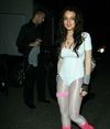 Lindsay Lohan exposed her lace bra peek and leotard in halloween costumes