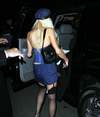 Paris Hilton exposed her cleavage and butt upskirt in a halloween costume