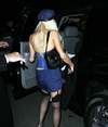 Paris Hilton exposed her cleavage and butt upskirt in a halloween costume