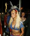 Paris Hilton exposed her cleavage in a sexy halloween costume