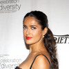 Salma Hayek exposed her lace bra in a see through dress