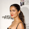 Salma Hayek exposed her lace bra in a see through dress