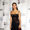 Salma Hayek exposed her lace bra in a see through dress