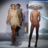 Models exposed their full naked bodies on the catwalk