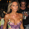 Victoria Beckham exposed her round cleavage